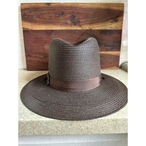 Stratton Campaign Hat Self Forming Brown Straw Sheriff Highway Patrol Size 6 1/8